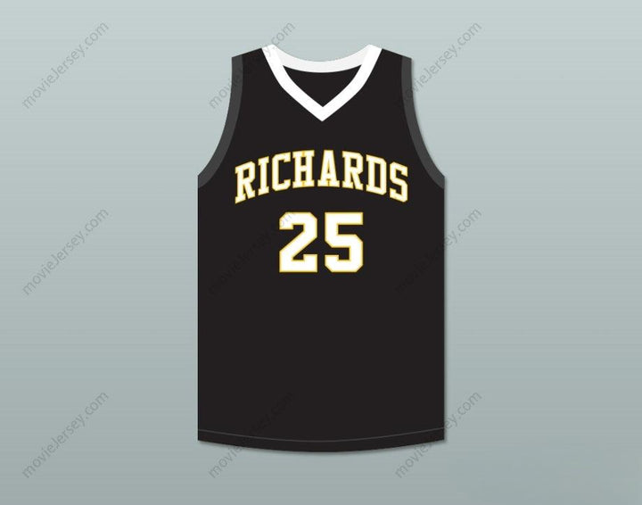 CUSTOM ANY Name Number DWYANE WADE 25 HAROLD L. RICHARDS HIGH SCHOOL BULLDOGS BLACK BASKETBALL JERSEY 5 Top Stitched S-6XL