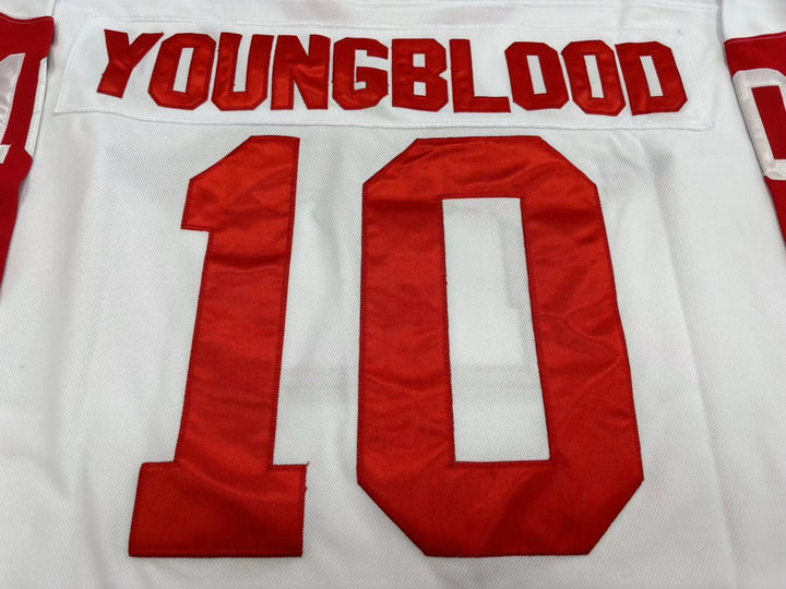 Custom Any Name Number DEAN YOUNGBLOOD HAMILTON MUSTANGS HOCKEY JERSEY YOUNGBLOOD MOVIE ROB LOWE Top Stitched S-6XL