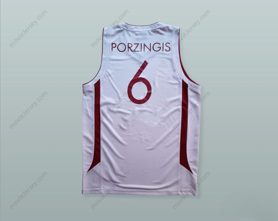 CUSTOM ANY Name Number KRISTAPS PORZINGIS 6 LATVIJA WHITE BASKETBALL JERSEY Top Stitched S-6XL
