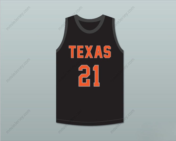 CUSTOM ANY Name Number ALEX CARUSO 21 TEXAS D1 AMBASSADORS  BLACK BASKETBALL JERSEY 2 Top Stitched S-6XL