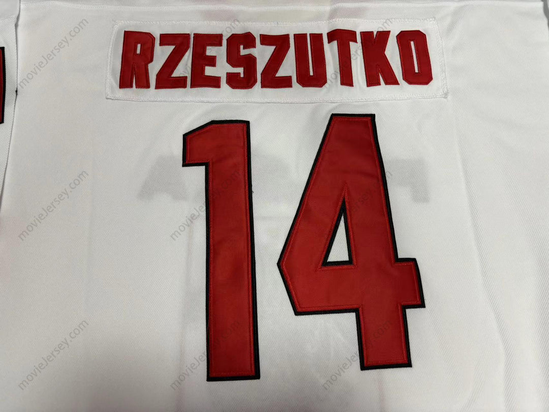 Custom Any Name Number JAROSLAW RZESZUTKO 14 POLAND NATIONAL TEAM WHITE HOCKEY JERSEY Top Stitched S-6XL