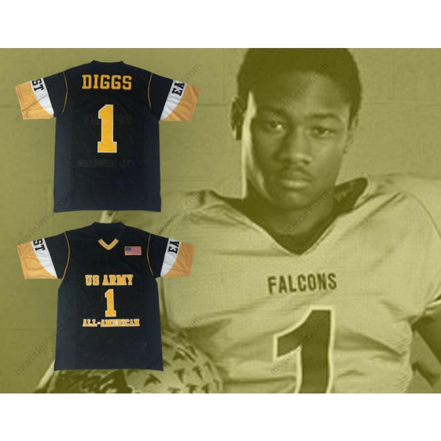CUSTOM ANY Name Number STEFON DIGGS 1 U.S. ARMY HIGH SCHOOL ALL-AMERICAN EAST BLACK FOOTBALL JERSEY Top Stitched S-6XL