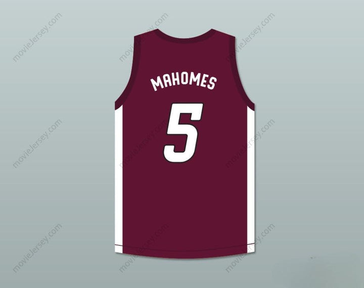 CUSTOM ANY Name Number PATRICK MAHOMES 5 WHITEHOUSE HIGH SCHOOL WILDCATS MAROON BASKETBALL JERSEY 2 Top Stitched S-6XL