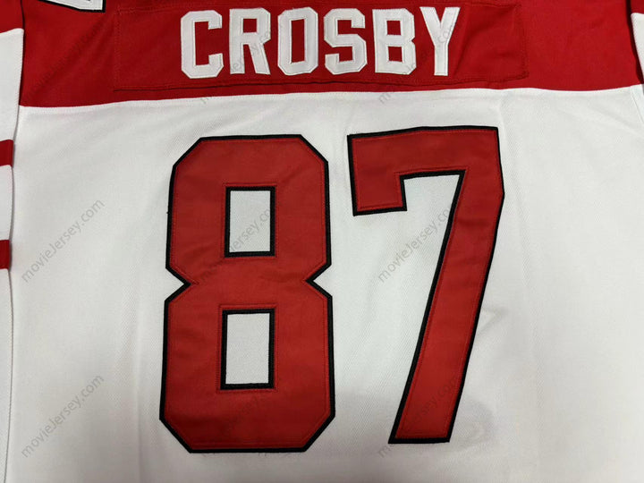 Custom Any Name Number SIDNEY CROSBY 87 CANADA WHITE HOCKEY JERSEY Top Stitched S-6XL
