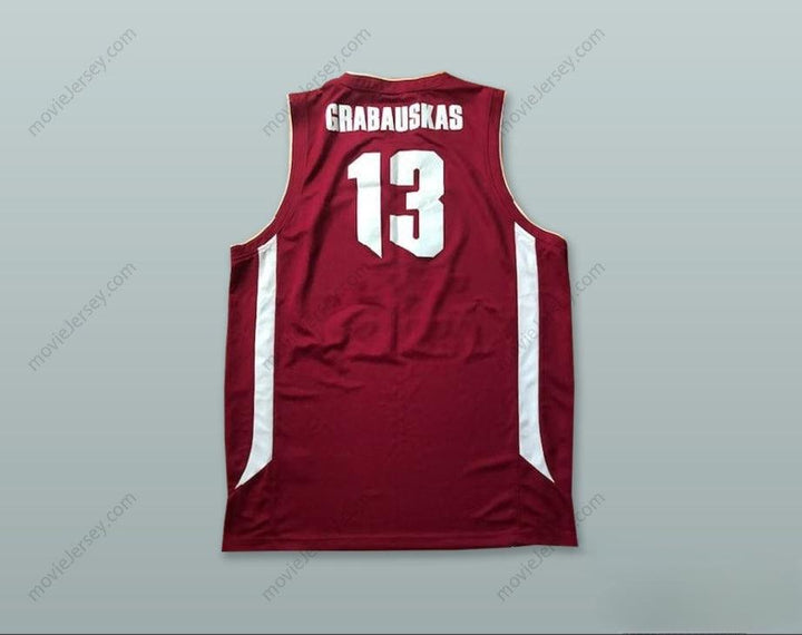 CUSTOM ANY Name Number  ROBERTAS GRABAUSKAS 13 BC TALLINNA KALEV ESTONIA MAROON BASKETBALL JERSEY Top Stitched S-6XL