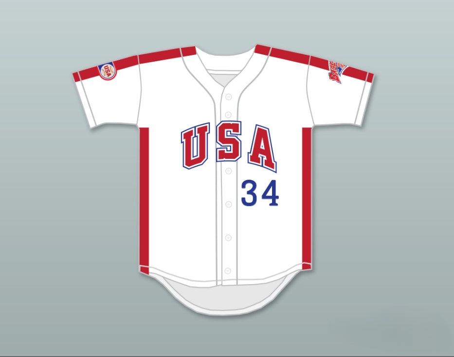 Custom Any Name Number BOBBY WITT 34 1984 USA TEAM WHITE BUTTON DOWN BASEBALL JERSEY Top Stitched S-6XL