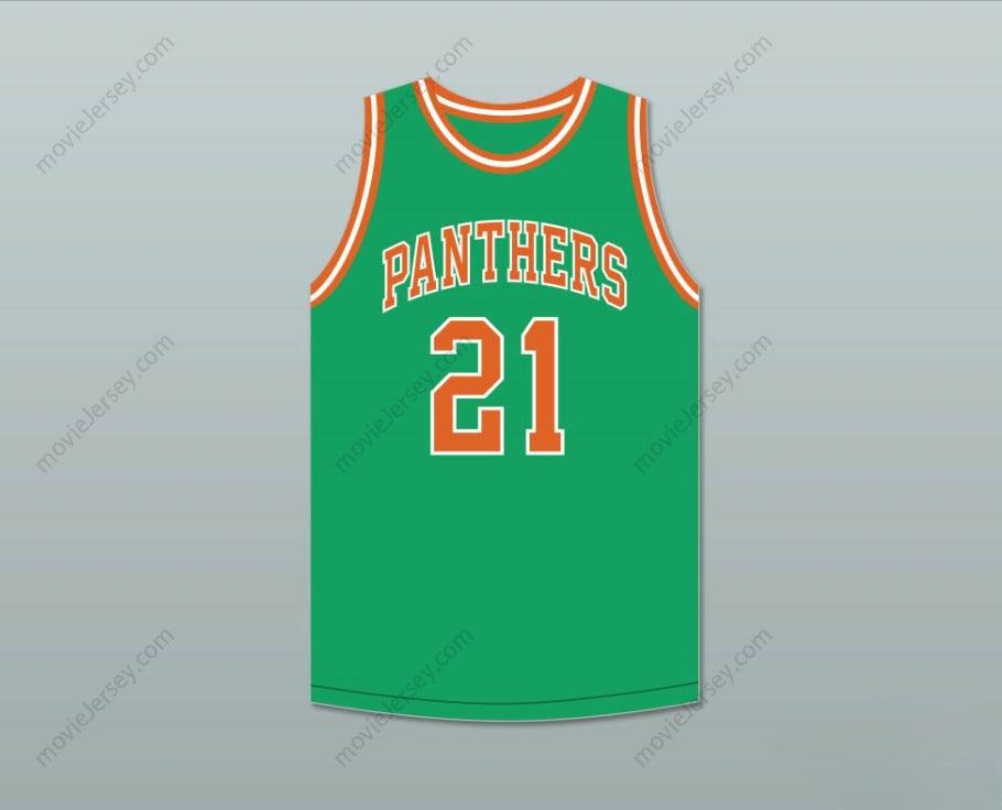 CUSTOM ANY Name Number BILL SHARMAN 21 PORTERVILLE HIGH SCHOOL PANTHERS GREEN BASKETBALL JERSEY 1 Top Stitched S-6XL