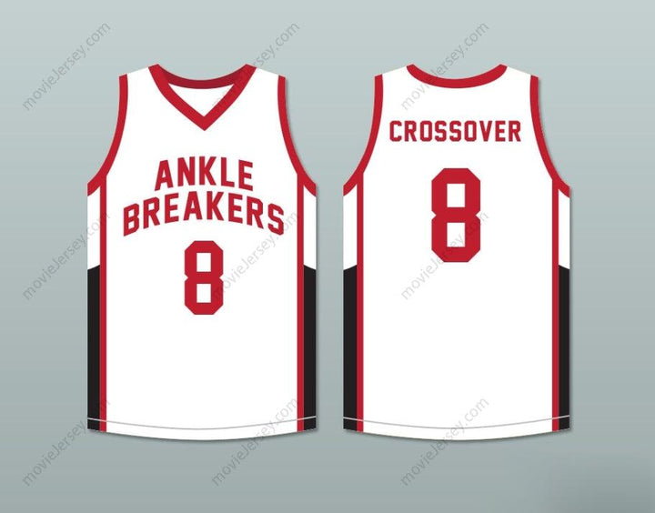 CUSTOM ANY Name Number CROSSOVER 8 ANKLE BREAKERS WHITE BASKETBALL JERSEY Top Stitched S-6XL