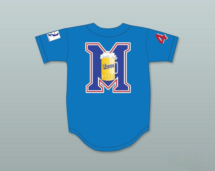 Custom Any Name Number JOE COOPER 44  BEERS LOGO DELUXE BASEKETBALL BLUE BASEBALL JERSEY Top Stitched S-6XL