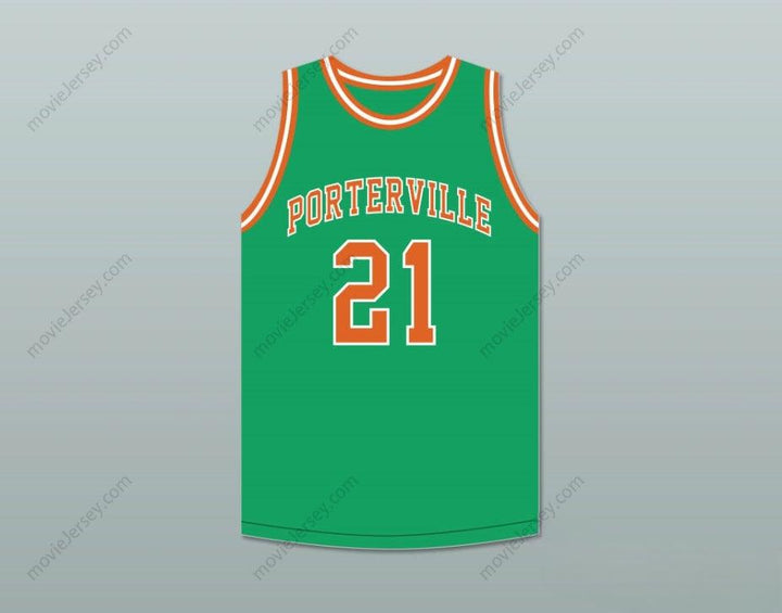 CUSTOM ANY Name Number BILL SHARMAN 21 PORTERVILLE HIGH SCHOOL PANTHERS GREEN BASKETBALL JERSEY 2 Top Stitched S-6XL