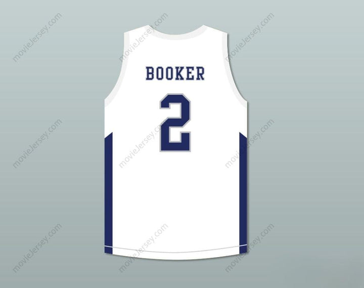 CUSTOM ANY Name Number DEVIN BOOKER 2 MOSS POINT HIGH SCHOOL WHITE BASKETBALL JERSEY Top Stitched S-6XL