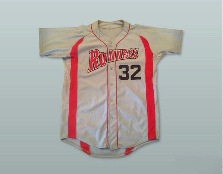 Custom Any Name Number RUNNERS 32 GRAY BASEBALL JERSEY Top Stitched S-6XL