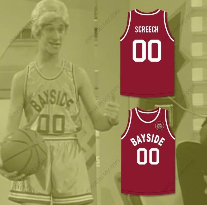 CUSTOM ANY Name Number SAVED BY THE BELL SCREECH 00 BAYSIDE TIGERS AWAY BASKETBALL JERSEY INCLUDES TIGER PATCH Top Stitched S-6XL