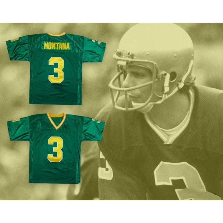 CUSTOM ANY Name Number JOE MONTANA 3 NOTRE DAME GREEN Football Jersey Top Stitched S-6XL