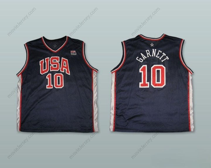 CUSTOM ANY Name Number KEVIN GARNETT 10 USA TEAM AWAY BASKETBALL JERSEY Top Stitched S-6XL