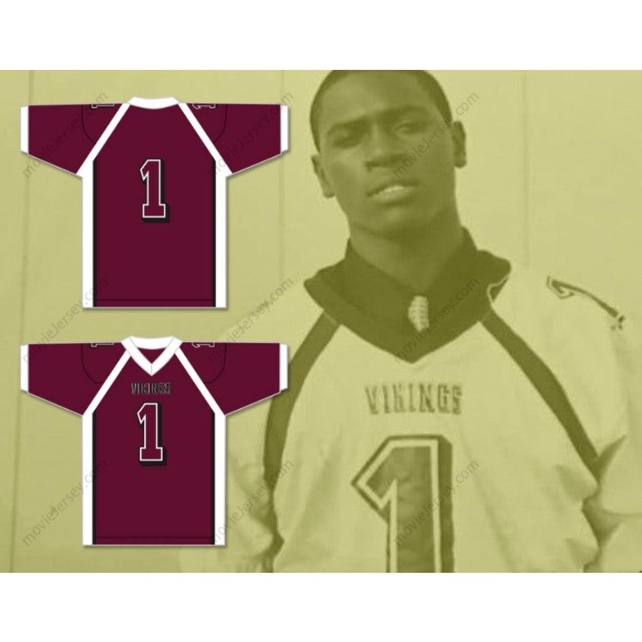 CUSTOM ANY Name Number ANTONIO BROWN 1  NORLAND SENIOR HIGH SCHOOL FOOTBALL JERSEY Top Stitched S-6XL
