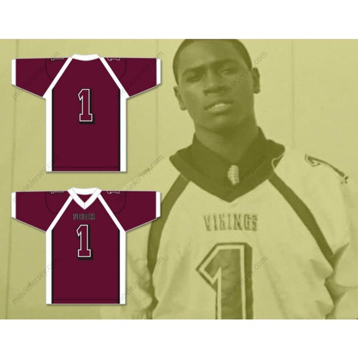 CUSTOM ANY Name Number ANTONIO BROWN 1  NORLAND SENIOR HIGH SCHOOL FOOTBALL JERSEY Top Stitched S-6XL