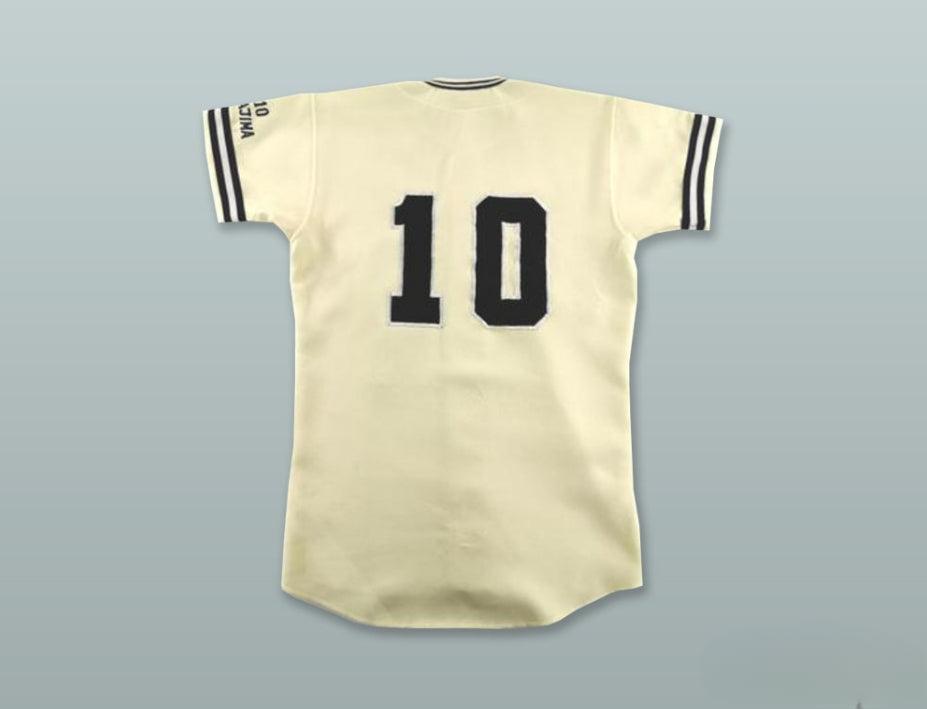 Custom Any Name Number M. YAJIMA 10 GAKUSHUIN LIGHT CREAM BUTTON DOWN BASEBALL JERSEY Top Stitched S-6XL