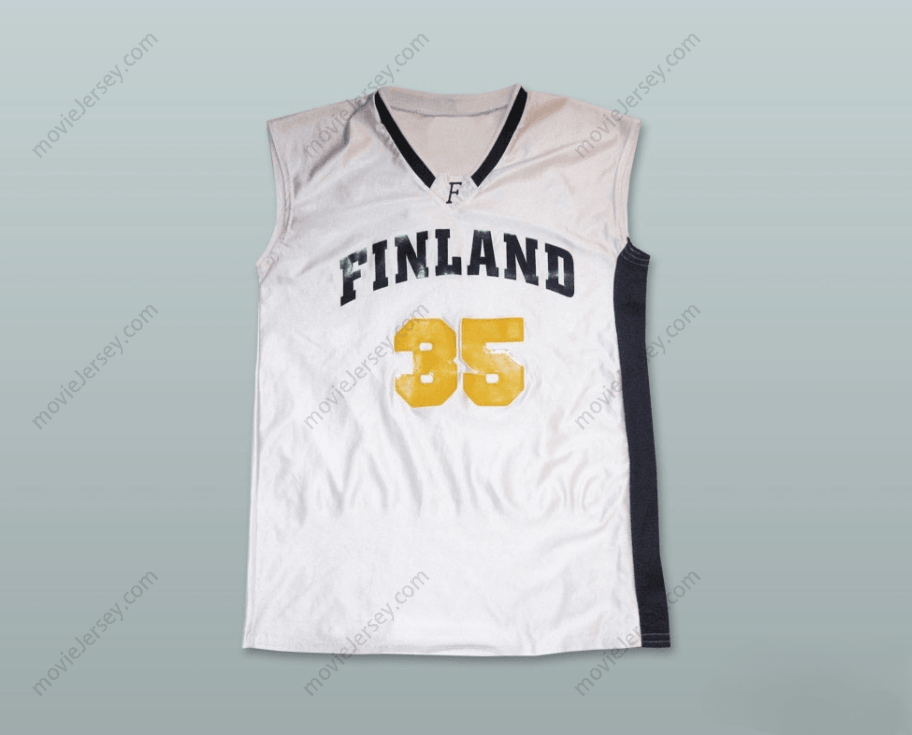 CUSTOM ANY Name Number FINLAND 35 WHITE BASKETBALL JERSEY Top Stitched S-6XL