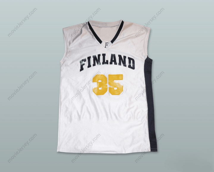 CUSTOM ANY Name Number FINLAND 35 WHITE BASKETBALL JERSEY Top Stitched S-6XL