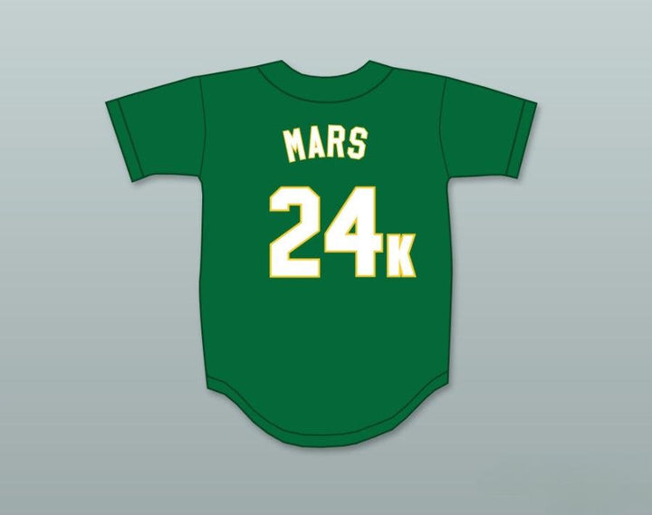 Custom Any Name Number BRUNO MARS 24K HOOLIGANS GREEN BASEBALL JERSEY BET AWARDS Top Stitched S-6XL