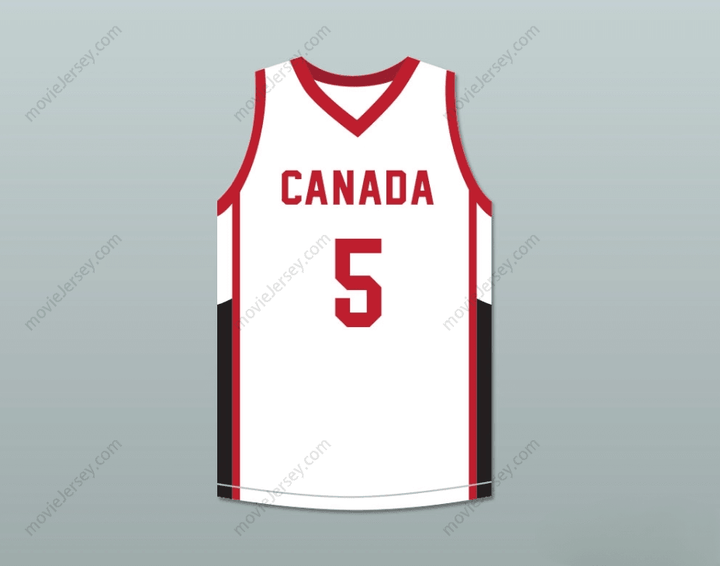 CUSTOM ANY Name Number R.J. BARRETT 5 CANADA WHITE BASKETBALL JERSEY Top Stitched S-6XL