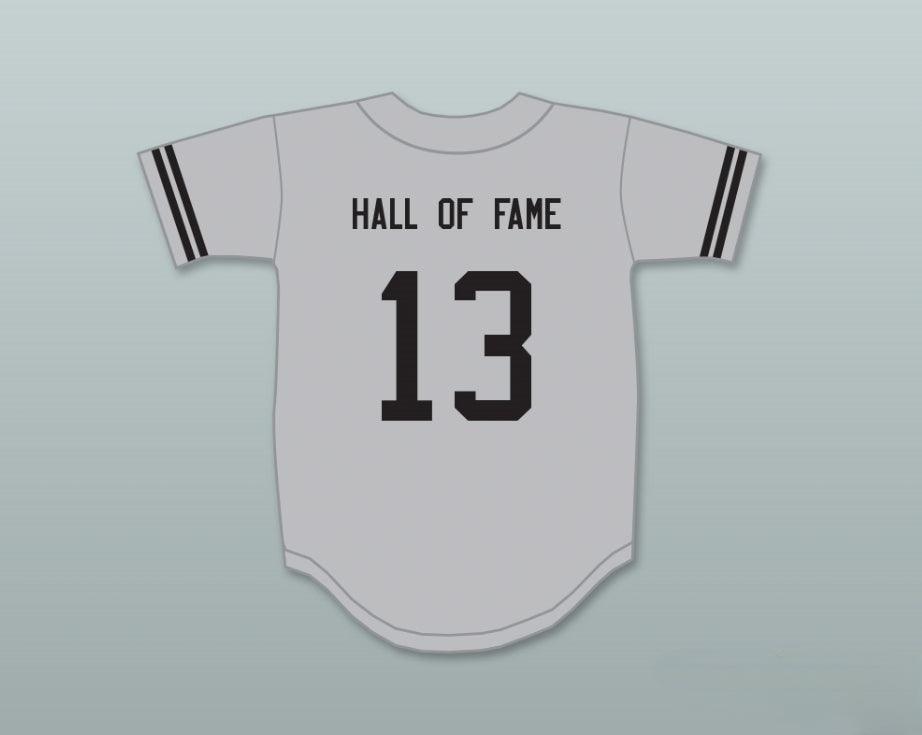 Custom Any Name Number HALL OF FAME 13 GRAY BASEBALL JERSEY Top Stitched S-6XL