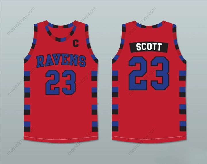 CUSTOM ANY Name Number NATHAN SCOTT 23 ONE TREE HILL RAVENS RED BASKETBALL JERSEY ANY PLAYER Top Stitched S-6XL