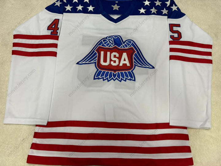 Custom Any Name Number DONALD TRUMP 45 USA EAGLE WHITE HOCKEY JERSEY Top Stitched S-6XL