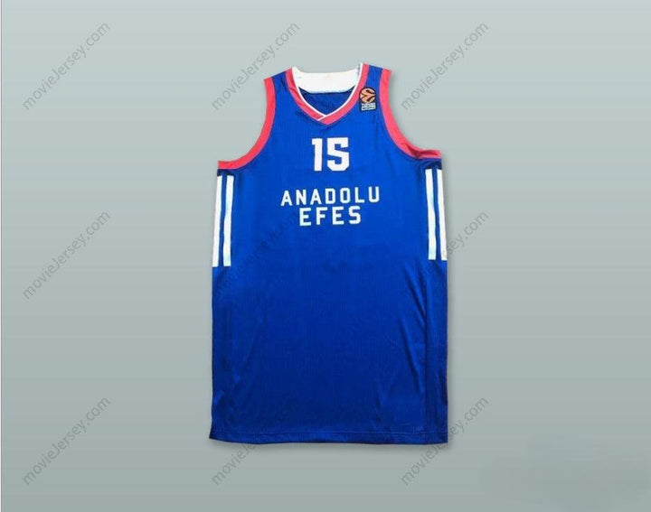 CUSTOM ANY Name Number VLADIMIR STIMAC 15 ANADOLU EFES SK ISTANBUL TURKEY BLUE BASKETBALL JERSEY Top Stitched S-6XL