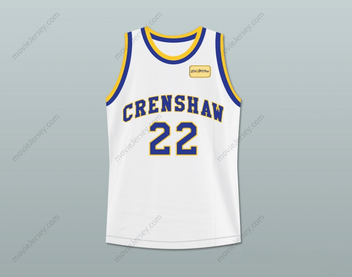 CUSTOM ANY Name Number QUINCY MCCALL 22 CRENSHAW HIGH SCHOOL BASKETBALL JERSEY WITH LOVE AND BASKETBALL PATCH Top Stitched S-6XL