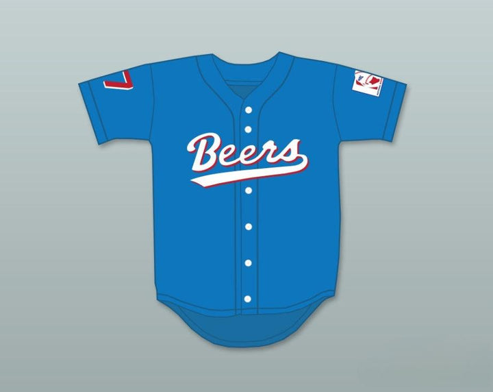 Custom Any Name Number DOUG 'SIR SWISH' REMER 17  BEERS BASEKETBALL BLUE BASEBALL JERSEY Top Stitched S-6XL