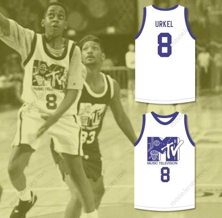 CUSTOM ANY Name Number STEVE URKEL 8 BASKETBALL JERSEY FIRST ANNUAL ROCK N' JOCK B-BALL JAM 1991 Top Stitched S-6XL