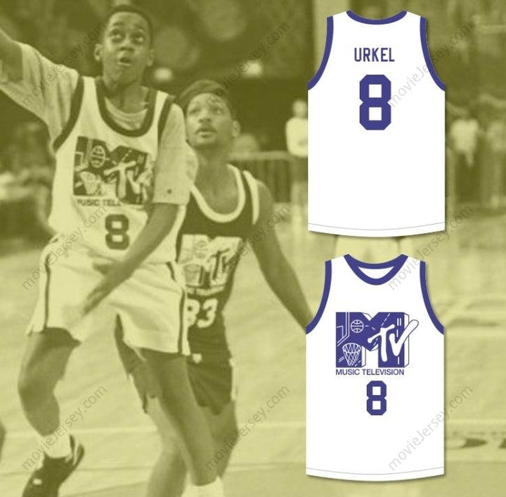 CUSTOM ANY Name Number STEVE URKEL 8 BASKETBALL JERSEY FIRST ANNUAL ROCK N' JOCK B-BALL JAM 1991 Top Stitched S-6XL