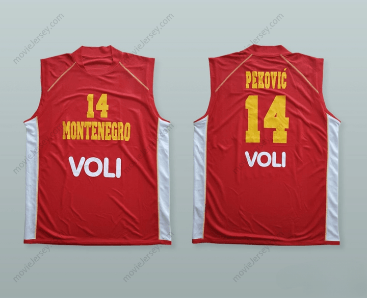 CUSTOM ANY Name Number NIKOLA PEKOVIC 14 MONTENEGRO BASKETBALL JERSEY Top Stitched S-6XL