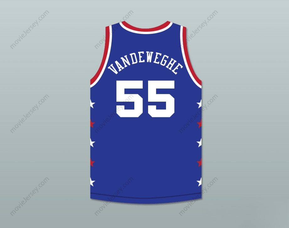 CUSTOM ANY Name Number KIKI VANDEWEGHE 55 MAGIC JOHNSON ALL STAR GAME BLUE BASKETBALL JERSEY 1986 MIDSUMMER NIGHT'S MAGIC CHARITY EVENT Top Stitched S-6XL