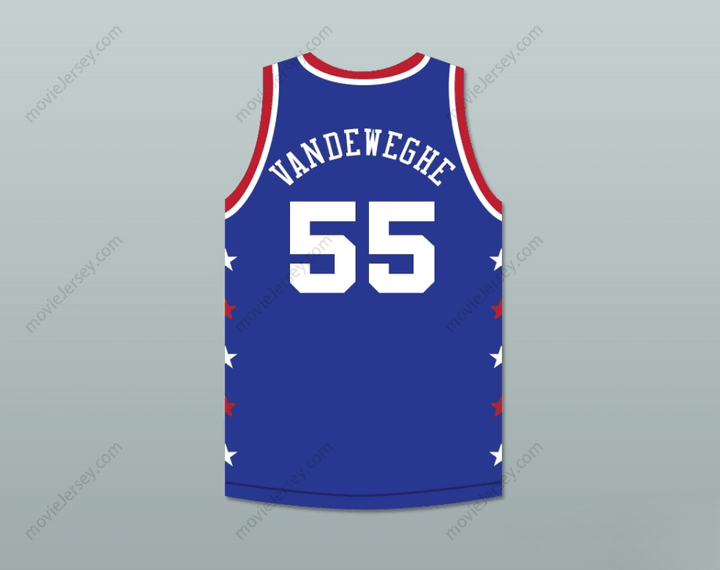 CUSTOM ANY Name Number KIKI VANDEWEGHE 55 MAGIC JOHNSON ALL STAR GAME BLUE BASKETBALL JERSEY 1986 MIDSUMMER NIGHT'S MAGIC CHARITY EVENT Top Stitched S-6XL