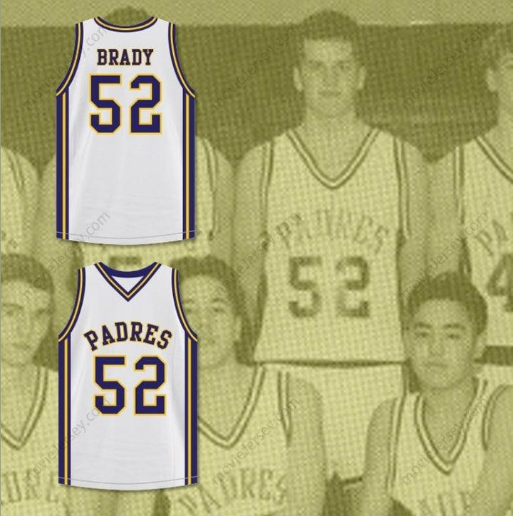 CUSTOM ANY Name Number TOM BRADY 52 JUNIPERO SERRA HIGH SCHOOL PADRES BASKETBALL JERSEY Top Stitched S-6XL