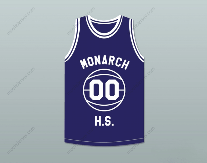 CUSTOM ANY Name Number DUANE MARTIN KYLE LEE WATSON 00 MONARCH HIGH SCHOOL BLUE PRACTICE BASKETBALL JERSEY ABOVE THE RIM Top Stitched S-6XL