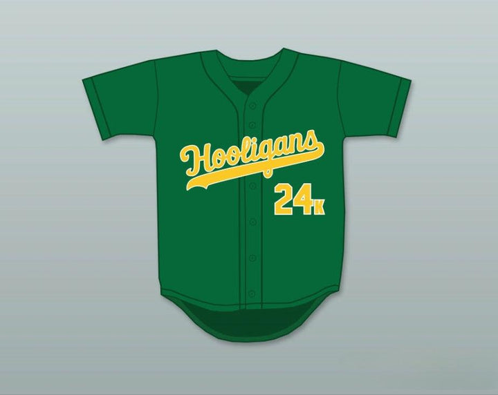 Custom Any Name Number MARS 24K HOOLIGANS GREEN BASEBALL JERSEY Top Stitched S-6XL