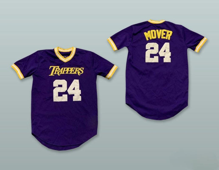 Custom Any Name Number MOVER 24 TRAPPERS PURPLE PULLOVER BASEBALL JERSEY Top Stitched S-6XL
