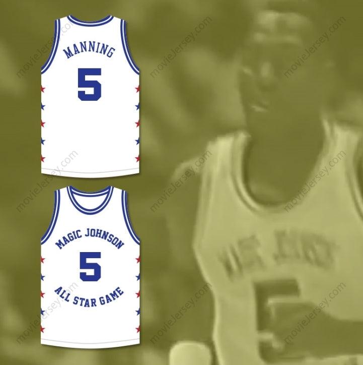 CUSTOM ANY Name Number DANNY MANNING 5 MAGIC JOHNSON ALL STAR GAME WHITE BASKETBALL JERSEY 1990 MIDSUMMER NIGHT'S MAGIC CHARITY EVENT Top Stitched S-6XL