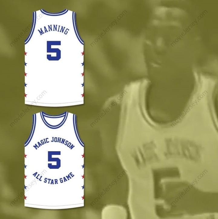 CUSTOM ANY Name Number DANNY MANNING 5 MAGIC JOHNSON ALL STAR GAME WHITE BASKETBALL JERSEY 1990 MIDSUMMER NIGHT'S MAGIC CHARITY EVENT Top Stitched S-6XL