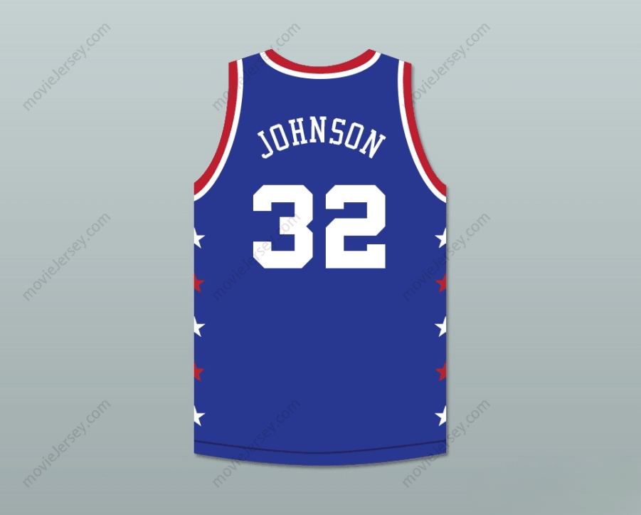 CUSTOM ANY Name Number MAGIC JOHNSON 32 MAGIC JOHNSON ALL STAR GAME BLUE BASKETBALL JERSEY 1986 MIDSUMMER NIGHT'S MAGIC CHARITY EVENT Top Stitched S-6XL