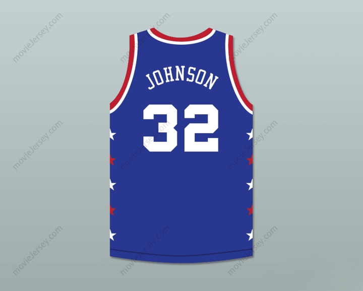 CUSTOM ANY Name Number MAGIC JOHNSON 32 MAGIC JOHNSON ALL STAR GAME BLUE BASKETBALL JERSEY 1986 MIDSUMMER NIGHT'S MAGIC CHARITY EVENT Top Stitched S-6XL