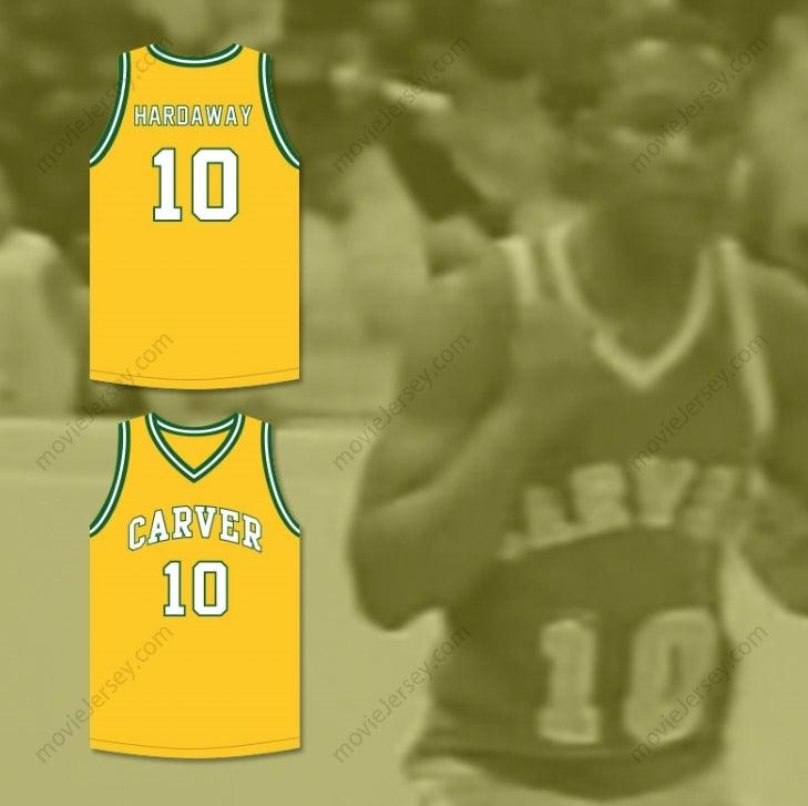 CUSTOM ANY Name Number TIM HARDAWAY 10 CARVER MILITARY ACADEMY CHALLENGERS YELLOW GOLD BASKETBALL JERSEY 1 Top Stitched S-6XL