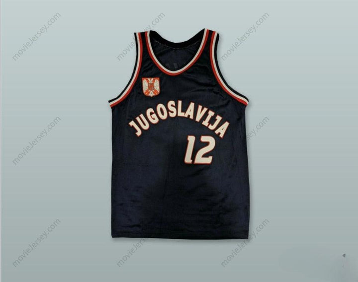 CUSTOM ANY Name Number VLADE DIVAC 12 JUGOSLAVIJA BLACK BASKETBALL JERSEY Top Stitched S-6XL