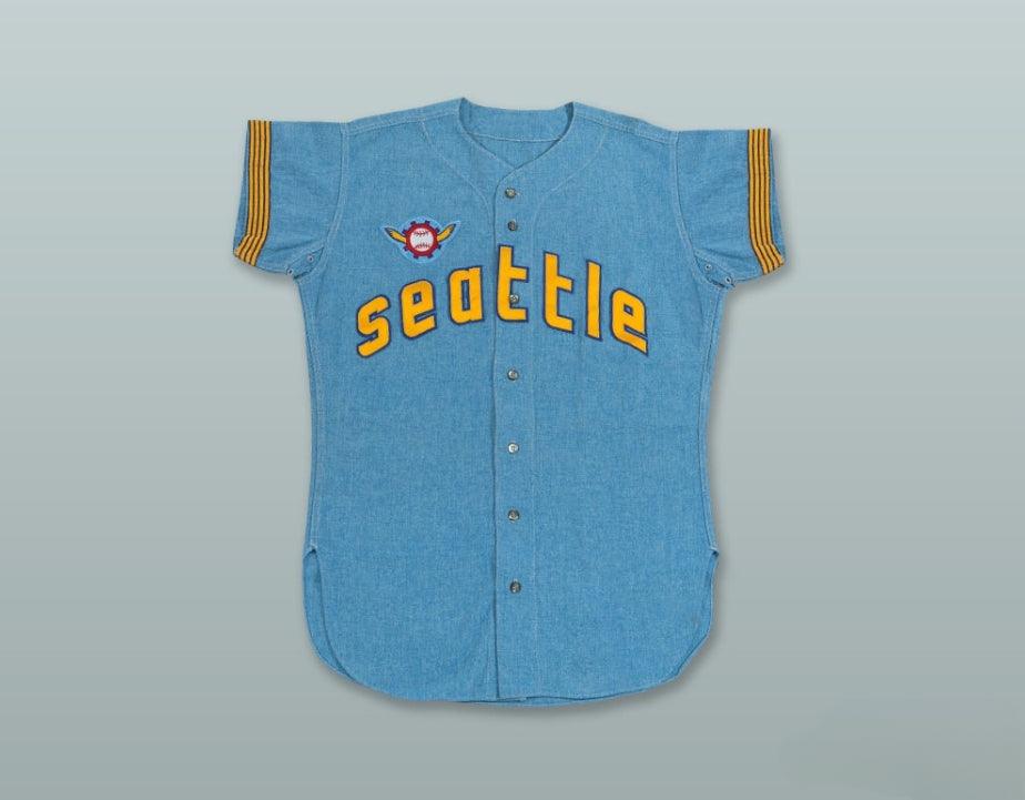 Custom Any Name Number RON PLAZA 7  PILOTS LIGHT BLUE BASEBALL JERSEY Top Stitched S-6XL