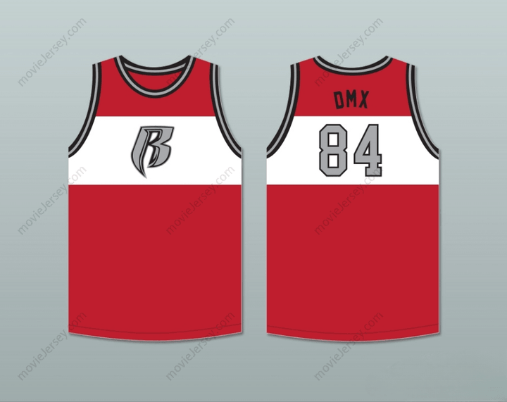 CUSTOM ANY Name Number DMX 84 ROUGH RYDERS RED BASKETBALL JERSEY 4 Top Stitched S-6XL