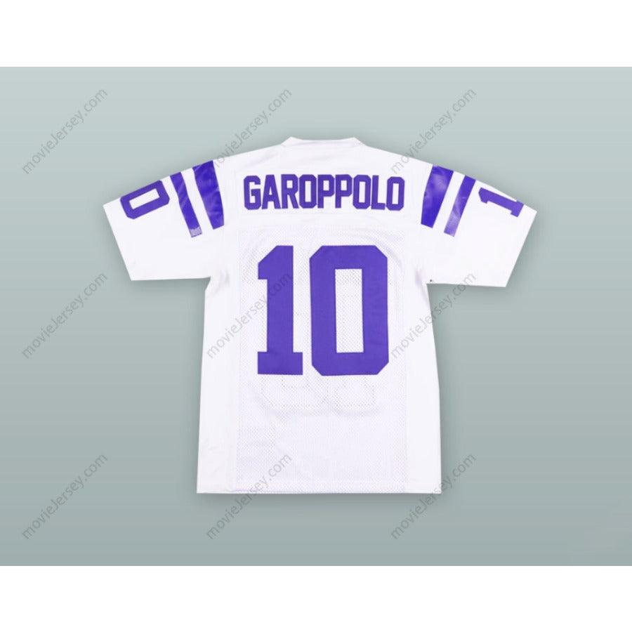 CUSTOM ANY Name Number JIMMY GAROPPOLO 10 ROLLING MEADOWS HIGH SCHOOL MUSTANGS WHITE FOOTBALL JERSEY Top Stitched S-6XL